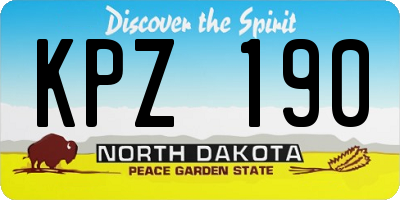 ND license plate KPZ190