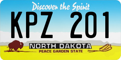 ND license plate KPZ201