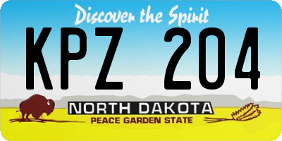 ND license plate KPZ204