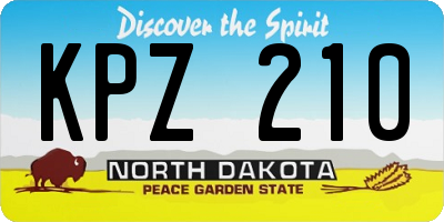 ND license plate KPZ210