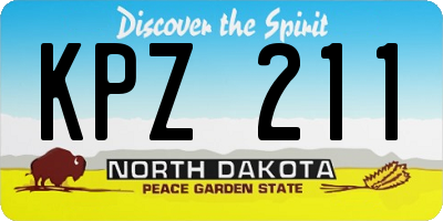 ND license plate KPZ211