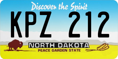 ND license plate KPZ212