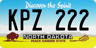 ND license plate KPZ222