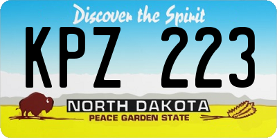 ND license plate KPZ223