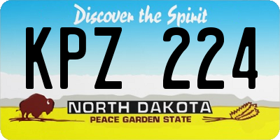 ND license plate KPZ224