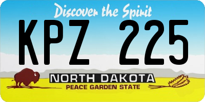 ND license plate KPZ225