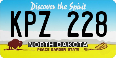 ND license plate KPZ228