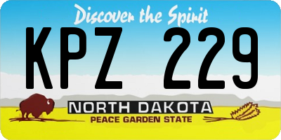 ND license plate KPZ229