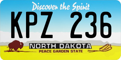 ND license plate KPZ236