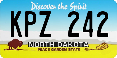 ND license plate KPZ242