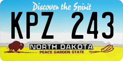 ND license plate KPZ243