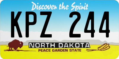 ND license plate KPZ244