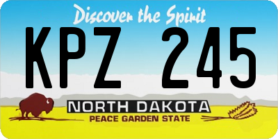 ND license plate KPZ245