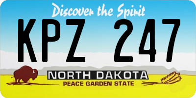 ND license plate KPZ247