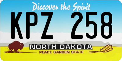 ND license plate KPZ258