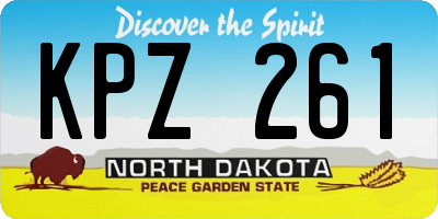 ND license plate KPZ261