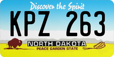 ND license plate KPZ263