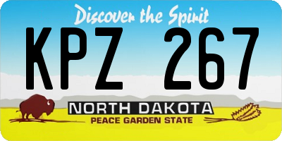 ND license plate KPZ267