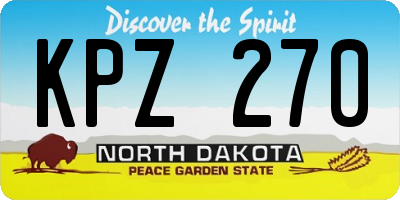 ND license plate KPZ270