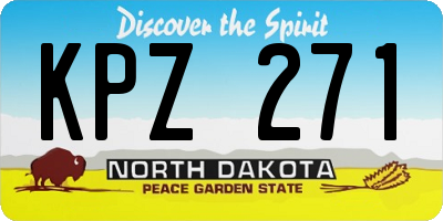 ND license plate KPZ271