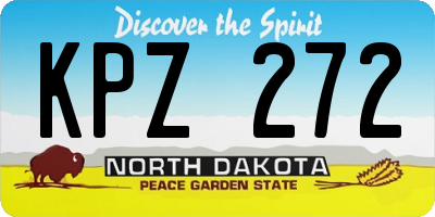 ND license plate KPZ272