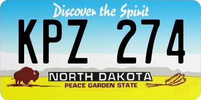 ND license plate KPZ274