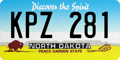 ND license plate KPZ281