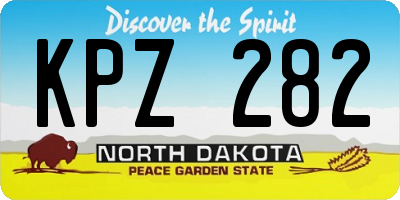 ND license plate KPZ282