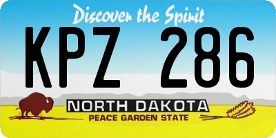 ND license plate KPZ286