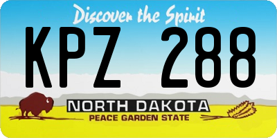 ND license plate KPZ288