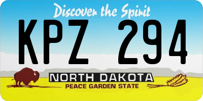 ND license plate KPZ294