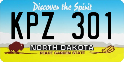 ND license plate KPZ301