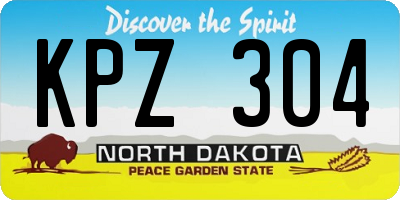 ND license plate KPZ304