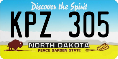 ND license plate KPZ305