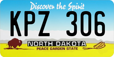 ND license plate KPZ306
