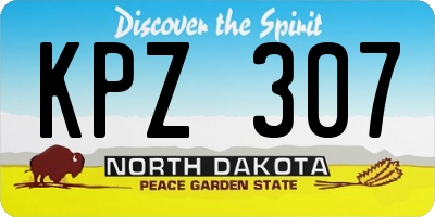 ND license plate KPZ307