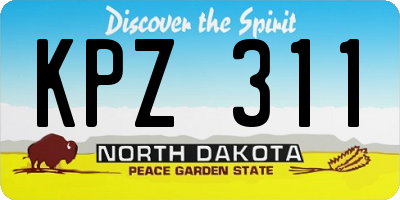 ND license plate KPZ311