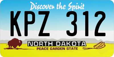 ND license plate KPZ312