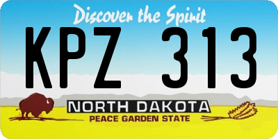 ND license plate KPZ313