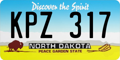 ND license plate KPZ317