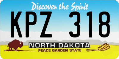 ND license plate KPZ318