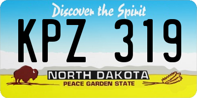 ND license plate KPZ319