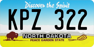 ND license plate KPZ322