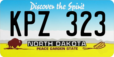 ND license plate KPZ323