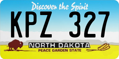 ND license plate KPZ327