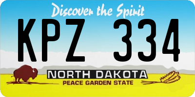 ND license plate KPZ334