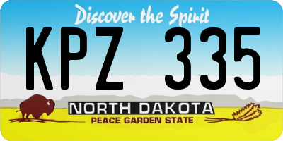 ND license plate KPZ335