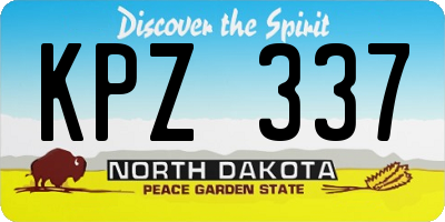ND license plate KPZ337