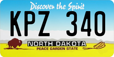 ND license plate KPZ340
