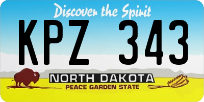ND license plate KPZ343